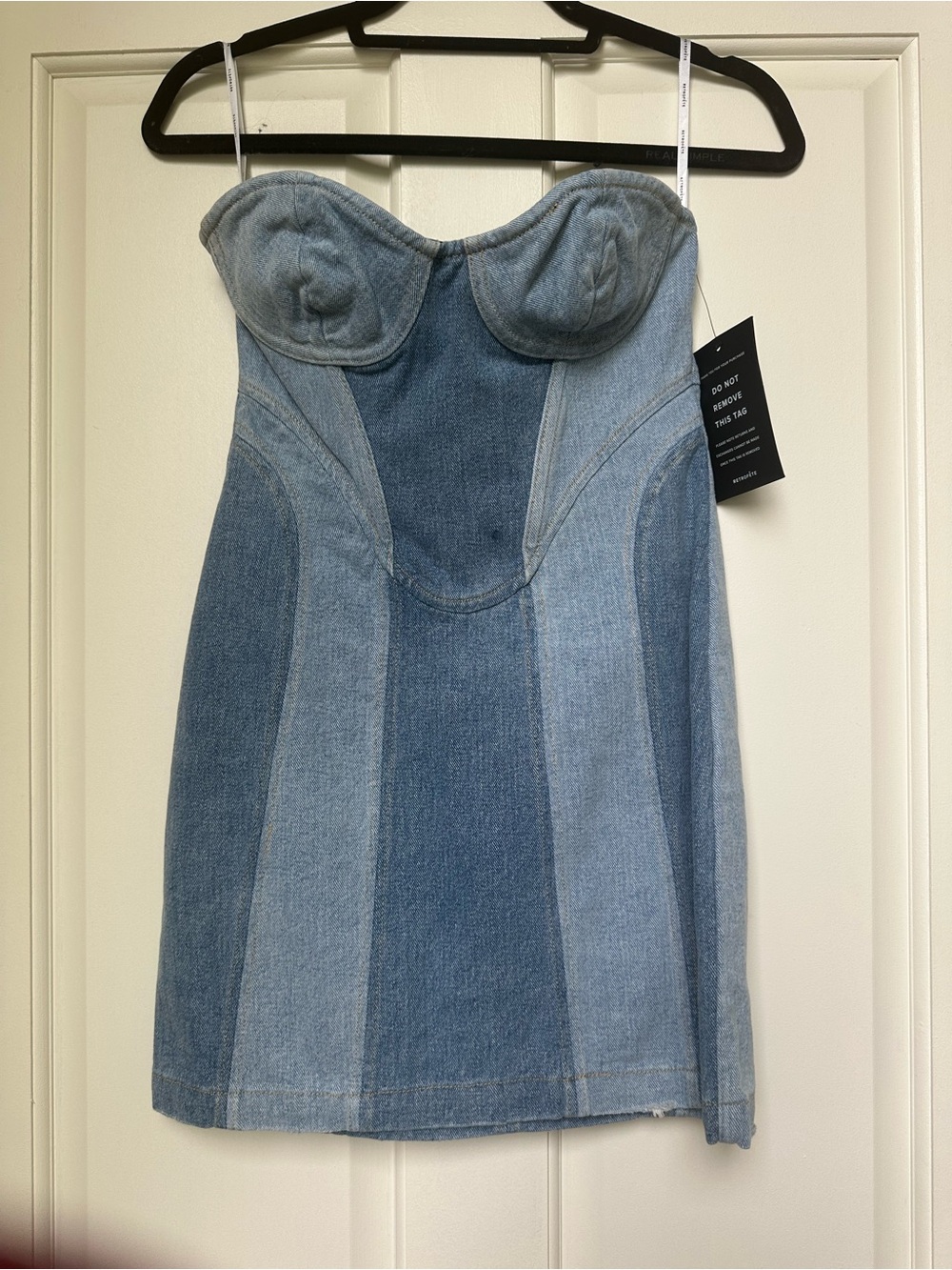Retrofete Light Blue Denim Corset Mini Dress - Picture 3 of 4